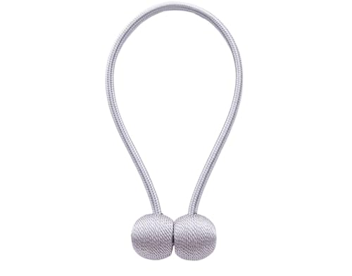 DUANSIYU Vorhang Raffhalter 1 STÜCKE Magnetische Vorhang Raffhalter Geflochtene Sphärische Kette Schnalle Einfarbig Gardinen Holdback Clip Halter Wohnkultur Gardinenhalter(Silvergrey) von DUANSIYU