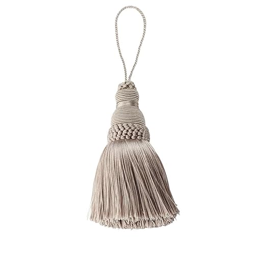 DUANSIYU Vorhang Raffhalter 1 Stücke Hause Dekoration Schlüssel Quaste Handgemachte Vorhang Zubehör Hängen Ball Quasten Fringe Spike Room Decor Zubehör Gardinenhalter(Khaki) von DUANSIYU