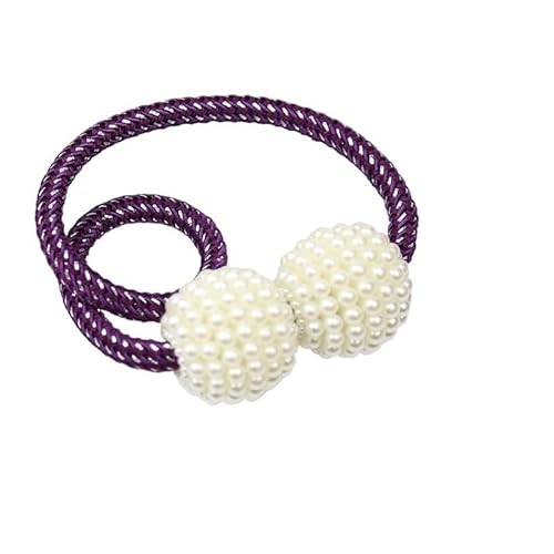 DUANSIYU Vorhang Raffhalter 1x Perle Magnetische Vorhang Clip Halter Raffhalter Schnalle Clips Hängen Ball Krawatte Zurück Zubehör Wohnkultur Gardinenhalter(Purple) von DUANSIYU