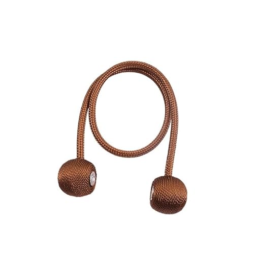 DUANSIYU Vorhang Raffhalter Magnetische Ball Vorhang Raffhalter Krawatte Seil Zubehör Stangen Accessoires Rücken Holdbacks Schnalle Clips Haken Halter Home Decor Gardinenhalter(Brown,2pcs) von DUANSIYU