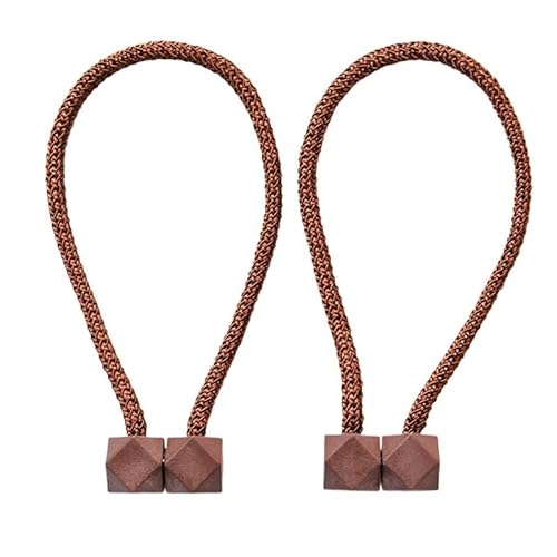 DUANSIYU Vorhang Raffhalter Magnetische Vorhangbinder, Seilhalterungen, Schnallenclips, Zubehörstangen, Accessoires, Hakenhalter, Wohndekoration, Bindeseil Gardinenhalter(Brown,1PC) von DUANSIYU