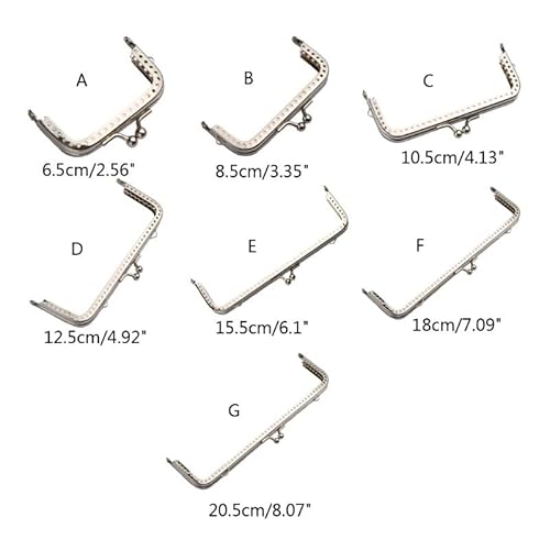 Taschenrahmen 1 Stück quadratischer Geldbörsenrahmen aus Edelstahl for Selbermachen, Basteln, Kussverschluss, Verschlussklammern, Münztüte, halbrunde Form, geprägter Metall-Kupplungsrahmen TaschenbüGe von DUANSIYU