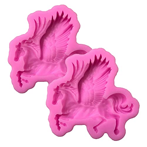DUBENS 2 Stück 3D Pegasus Silikon Form Pferd Süßigkeiten Schokolade Fondant Formen Sugar Kuchen Dekorieren Werkzeuge Seife Formen von DUBENS
