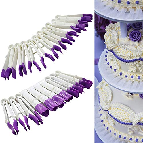 DUBENS 20er Set gezackte Pincher Blume Spitze Rand Clip Fondant Keks Cutter Dekor Sugarcraft Gum Paste Werkzeug Cupcake Küche Dekoration von DUBENS