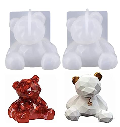 DUBENS 2er Set 3D Bear Resin Mold Silikon Bär Epoxy Seife Form Telefonhalter Silikonform für DIY Handwerk Zubehör von DUBENS