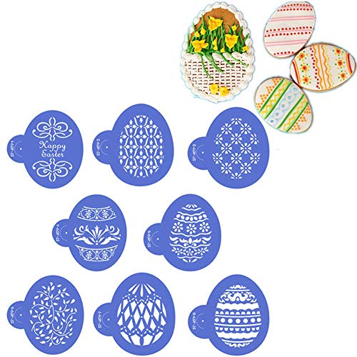 DUBENS 8 pcs Ostern Ei Form Faberge Muster Cookie Schablonen Kuchen Cupcake Dekorieren Form Kunststoff Mould Backformen Werkzeug von DUBENS