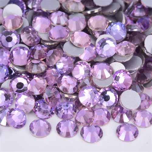 Bulk Flatback Strasssteine, Kristall Hotfix, 1440 Stück Hotfix-Strasssteine, Nicht-Hotfix-Strasssteine, Glitzer-Strasssteine, Kristall-Strass-Diamant-Nagel-Charms, Nagelkunst-Dekorationen(Air Violet,S von DUBTEDHOU