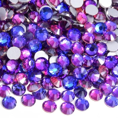 Bulk Flatback Strasssteine, Kristall Hotfix, 1440 Stück Hotfix-Strasssteine, Nicht-Hotfix-Strasssteine, Glitzer-Strasssteine, Kristall-Strass-Diamant-Nagel-Charms, Nagelkunst-Dekorationen(Purple Velve von DUBTEDHOU