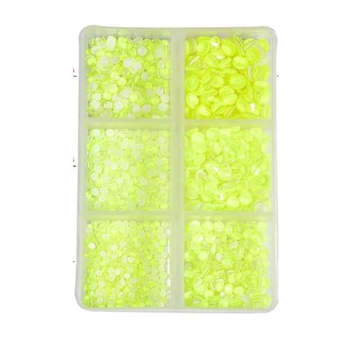 Bulk Flatback Strasssteine, Kristall Hotfix, 1440 stücke Glitter Neon Hot Fix Strass Strass Diamant DIY Nähzubehör Kristalle Diamantes(Citrine box,Mix Size) von DUBTEDHOU