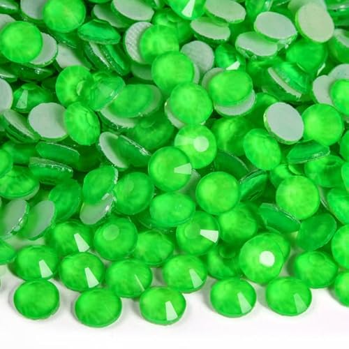 Bulk Flatback Strasssteine, Kristall Hotfix, 1440 stücke Glitter Neon Hot Fix Strass Strass Diamant DIY Nähzubehör Kristalle Diamantes(Green,SS10) von DUBTEDHOU