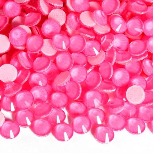 Bulk Flatback Strasssteine, Kristall Hotfix, 1440 stücke Glitter Neon Hot Fix Strass Strass Diamant DIY Nähzubehör Kristalle Diamantes(Lt. pink Neon,SS10) von DUBTEDHOU