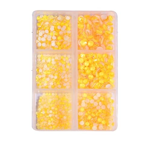 Bulk Flatback Strasssteine, Kristall Hotfix, 1440 stücke Glitter Neon Hot Fix Strass Strass Diamant DIY Nähzubehör Kristalle Diamantes(Orange Yellow box,SS30) von DUBTEDHOU