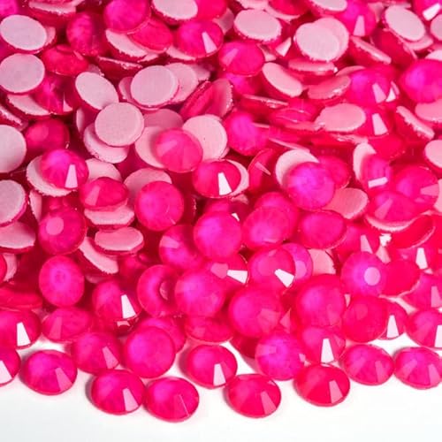 Bulk Flatback Strasssteine, Kristall Hotfix, 1440 stücke Glitter Neon Hot Fix Strass Strass Diamant DIY Nähzubehör Kristalle Diamantes(Rose,Mix Size) von DUBTEDHOU