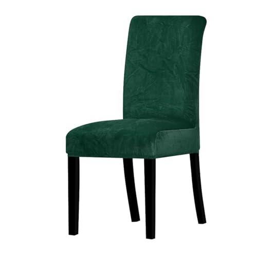 DUBTEDHOU Abnehmbare waschbare Esszimmerstuhl Schutz Abdecku 1/2/4/6 Stück echter Samtstoff, weicher Stuhlbezug, luxuriöse Bürositzbezüge, Tretch for Esszimmer, Hotel(Dark Green 25,1 Piece) von DUBTEDHOU