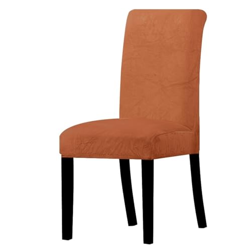 DUBTEDHOU Abnehmbare waschbare Esszimmerstuhl Schutz Abdecku 1/2/4/6 Stück echter Samtstoff, weicher Stuhlbezug, luxuriöse Bürositzbezüge, Tretch for Esszimmer, Hotel(Orange 19,1 Piece) von DUBTEDHOU