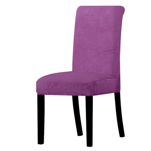 DUBTEDHOU Abnehmbare waschbare Esszimmerstuhl Schutz Abdecku 1/2/4/6 Stück echter Samtstoff, weicher Stuhlbezug, luxuriöse Bürositzbezüge, Tretch for Esszimmer, Hotel(Purple 18,2 Pieces) von DUBTEDHOU