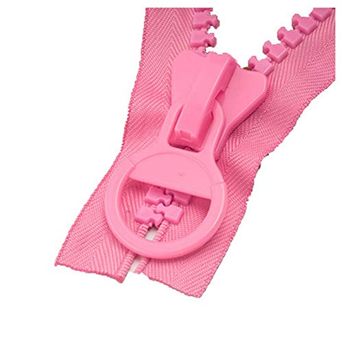 DUBTEDHOU Hochbelastbare Reißverschlüsse, Harz-Reißverschlus 25 cm Langer, bonbonfarbener Harz-Reißverschluss, 20#, offener Taschen-Reißverschluss ohne Schloss(Pink) von DUBTEDHOU