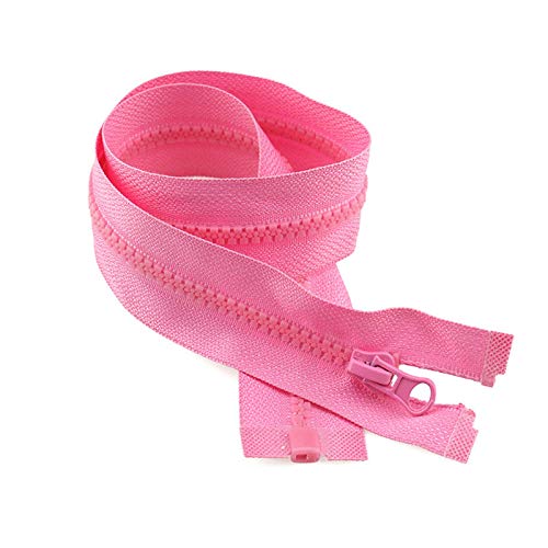 DUBTEDHOU Hochbelastbare Reißverschlüsse, Harz-Reißverschlus 3# Kunstharz-Reißverschluss for Mäntel, offener Reißverschluss, mehrfarbige Nylon-Spiralreißverschlüsse(Pink,40cm) von DUBTEDHOU