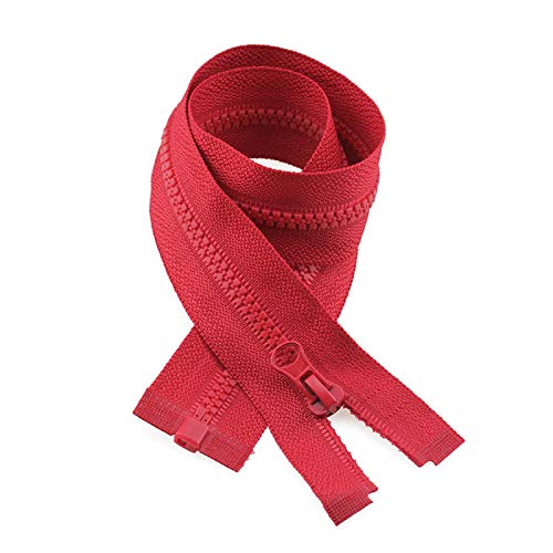 DUBTEDHOU Hochbelastbare Reißverschlüsse, Harz-Reißverschlus 3# Kunstharz-Reißverschluss for Mäntel, offener Reißverschluss, mehrfarbige Nylon-Spiralreißverschlüsse(Red,40cm) von DUBTEDHOU