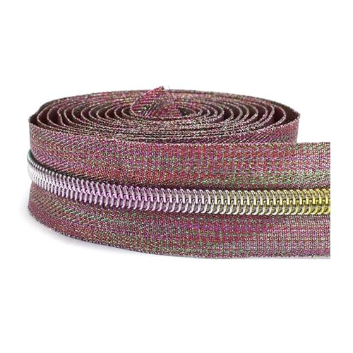 DUBTEDHOU Hochbelastbare Reißverschlüsse, Harz-Reißverschlus 5# Kunstharz-Reißverschlüsse, Nylon-Spiralreißverschluss for Nähen(Gold Type 2,10M) von DUBTEDHOU