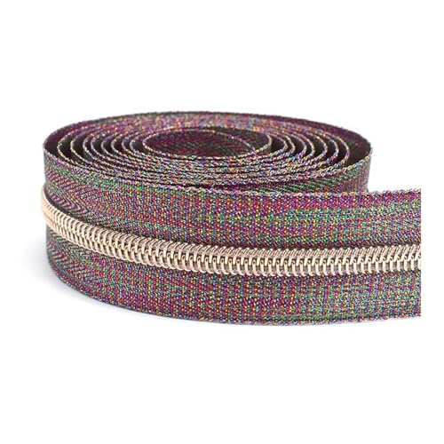 DUBTEDHOU Hochbelastbare Reißverschlüsse, Harz-Reißverschlus 5# Kunstharz-Reißverschlüsse, Nylon-Spiralreißverschluss for Nähen(Rose Gold Type 2,4M) von DUBTEDHOU