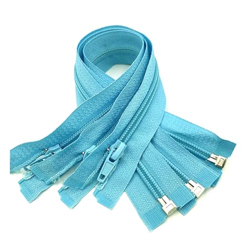 DUBTEDHOU Hochbelastbare Reißverschlüsse, Harz-Reißverschlus Spulenreißverschlüsse aus Harz, 30–70 cm, 5# Nylon-Reißverschluss(Blue,20Pcs 30Cm) von DUBTEDHOU