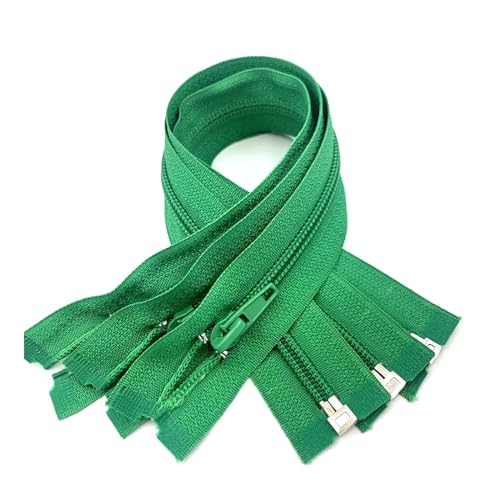 DUBTEDHOU Hochbelastbare Reißverschlüsse, Harz-Reißverschlus Spulenreißverschlüsse aus Harz, 30–70 cm, 5# Nylon-Reißverschluss(Dark Green,40Pcs 60Cm) von DUBTEDHOU