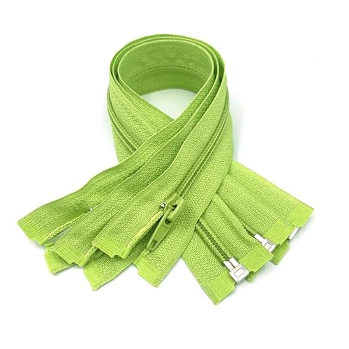 DUBTEDHOU Hochbelastbare Reißverschlüsse, Harz-Reißverschlus Spulenreißverschlüsse aus Harz, 30–70 cm, 5# Nylon-Reißverschluss(Green,20Pcs 40Cm) von DUBTEDHOU