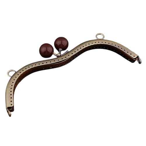 DUBTEDHOU Metall-Geldbörsenrahmen, Retro-Bog-Kiss-Schlösser, Metallrahmenbogen for Nähen von Handtaschen, Geldbörsen, Münztüten, 19 cm, zur Herstellung von Geldbörsen(Brown) von DUBTEDHOU