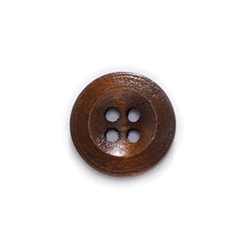 DUBTEDHOU Nähte Knöpfe, Flache Rücken Harzknöpfe, 4-Loch-Knöpfe, runde Knöpfe, Holzknöpfe(Coffee,12.5mm 50Pcs) von DUBTEDHOU