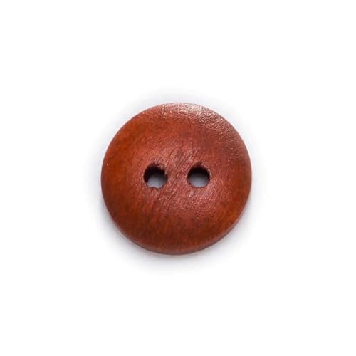 DUBTEDHOU Nähte Knöpfe, Flache Rücken Harzknöpfe, Runde Knöpfe mit 2 Löchern, 10–25 mm, Holzknöpfe(Red Coffee,20mm 50Pcs) von DUBTEDHOU