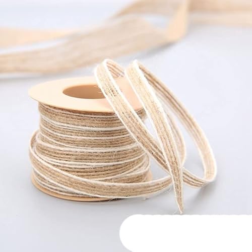 Geschenkverpackung Polyesterband, 10 m/Rolle Vintage Jute Sackleinen Sackleinenband mit Spitze Hochzeit Party Weihnachtsdekoration DIY Handwerk Geschenkbänder Verpackung Verpackung(Primary) von DUBTEDHOU