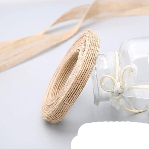 Geschenkverpackung Polyesterband, 10 m/Rolle Vintage Jute Sackleinen Sackleinenband mit Spitze Hochzeit Party Weihnachtsdekoration DIY Handwerk Geschenkbänder Verpackung Verpackung(Width 10mm 5m roll) von DUBTEDHOU