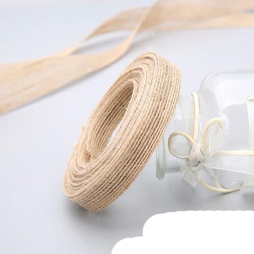 Geschenkverpackung Polyesterband, 10 m/Rolle Vintage Jute Sackleinen Sackleinenband mit Spitze Hochzeit Party Weihnachtsdekoration DIY Handwerk Geschenkbänder Verpackung Verpackung(Width 15mm 5m roll) von DUBTEDHOU