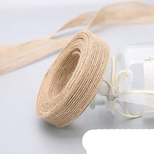 Geschenkverpackung Polyesterband, 10 m/Rolle Vintage Jute Sackleinen Sackleinenband mit Spitze Hochzeit Party Weihnachtsdekoration DIY Handwerk Geschenkbänder Verpackung Verpackung(Width 20mm 5m roll) von DUBTEDHOU