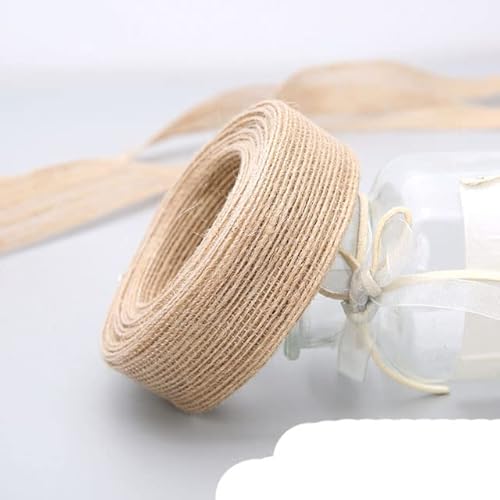 Geschenkverpackung Polyesterband, 10 m/Rolle Vintage Jute Sackleinen Sackleinenband mit Spitze Hochzeit Party Weihnachtsdekoration DIY Handwerk Geschenkbänder Verpackung Verpackung(Width 25mm 5m roll) von DUBTEDHOU