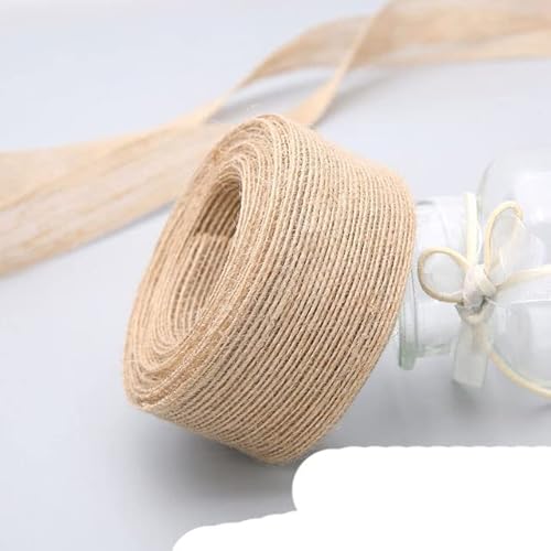 Geschenkverpackung Polyesterband, 10 m/Rolle Vintage Jute Sackleinen Sackleinenband mit Spitze Hochzeit Party Weihnachtsdekoration DIY Handwerk Geschenkbänder Verpackung Verpackung(Width 38mm 5m roll) von DUBTEDHOU