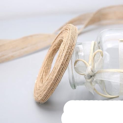 Geschenkverpackung Polyesterband, 10 m/Rolle Vintage Jute Sackleinen Sackleinenband mit Spitze Hochzeit Party Weihnachtsdekoration DIY Handwerk Geschenkbänder Verpackung Verpackung(Width 6mm 5m roll) von DUBTEDHOU