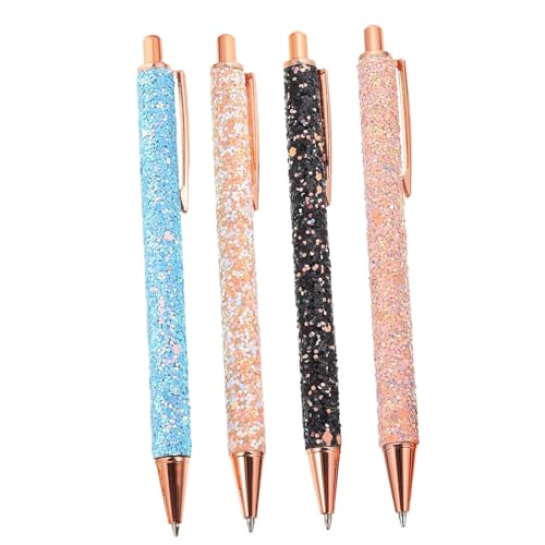 Metall-Kugelschreiber, Jotter-Kugelschreiber, 4 stücke Kugelschreiber Tragbare Rollerball Stifte Metall Farbige Pensgel Tinte Stifte for Schüler Neutral Stift Glattes Schreiben(Color A) von DUBTEDHOU