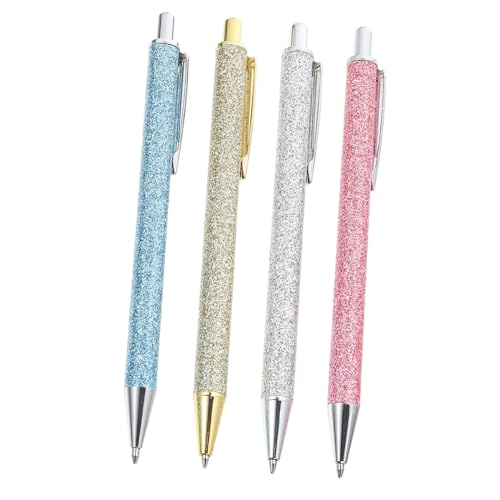 Metall-Kugelschreiber, Jotter-Kugelschreiber, 4 stücke Kugelschreiber Tragbare Rollerball Stifte Metall Farbige Pensgel Tinte Stifte for Schüler Neutral Stift Glattes Schreiben(Color B) von DUBTEDHOU