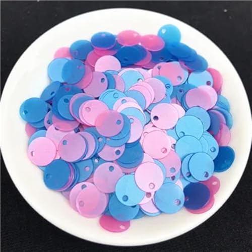 Pailletten zum Nähen,Lose Pailletten, 1 Packung 6 mm 8 mm 10 mm flache, runde, matte Pailletten for Damenbekleidungszubehör(Matte Rose L Blue,10mm 240pcs) von DUBTEDHOU