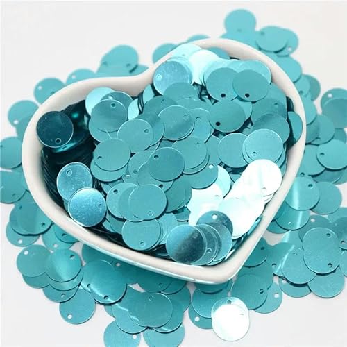 Pailletten zum Nähen,Lose Pailletten, 10/15/20/25/30mm mit Seitenloch PVC Flache Runde Lose Pailletten Nähen Handwerk DIY Scrapbooking Anhänger(Light blue,10mm 10gram) von DUBTEDHOU