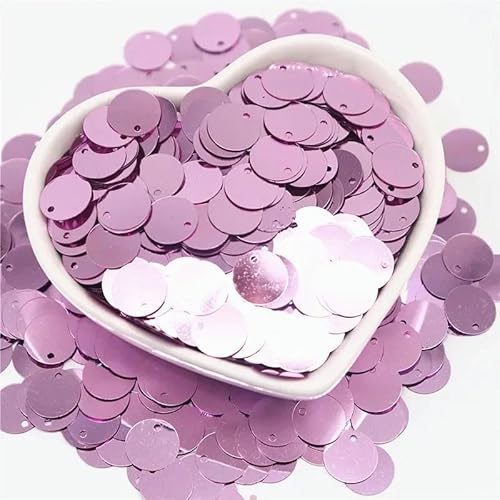 Pailletten zum Nähen,Lose Pailletten, 10/15/20/25/30mm mit Seitenloch PVC Flache Runde Lose Pailletten Nähen Handwerk DIY Scrapbooking Anhänger(Light purple,10mm20gram) von DUBTEDHOU