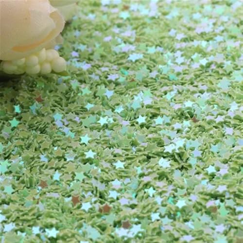 Pailletten zum Nähen,Lose Pailletten, 10000 Teile/los 10g 3mm Pailletten Fünfzackigen Stern Lose Pailletten s Geeignet for Nähen Handwerk DIY Scrapbooking(Ab green) von DUBTEDHOU