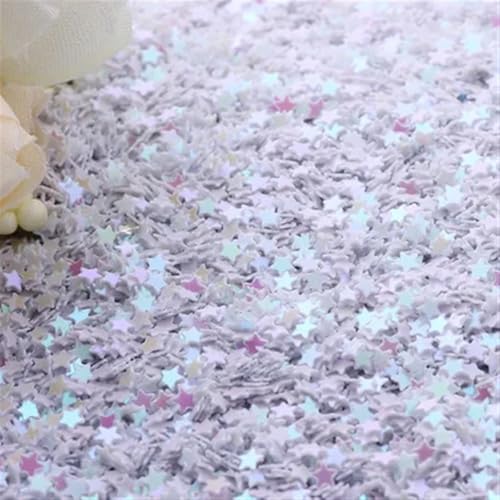 Pailletten zum Nähen,Lose Pailletten, 10000 Teile/los 10g 3mm Pailletten Fünfzackigen Stern Lose Pailletten s Geeignet for Nähen Handwerk DIY Scrapbooking(Ab white) von DUBTEDHOU