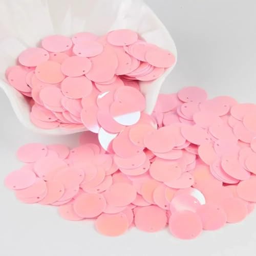 Pailletten zum Nähen,Lose Pailletten, 3 mm – 30 mm rosa Pailletten, flach, rund, lose Pailletten for Bastelarbeiten, Nähen, Dekoration, DIY-Zubehör(15mm ab pink) von DUBTEDHOU