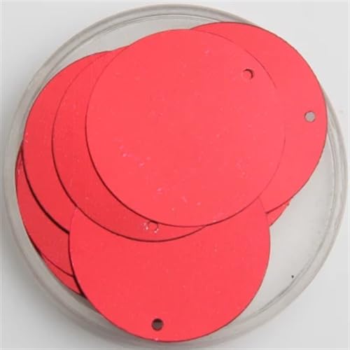 Pailletten zum Nähen,Lose Pailletten, 30 mm Pailletten for Basteln, große runde Pailletten mit 1 Seitenloch, DIY-Nähzubehör(Red) von DUBTEDHOU