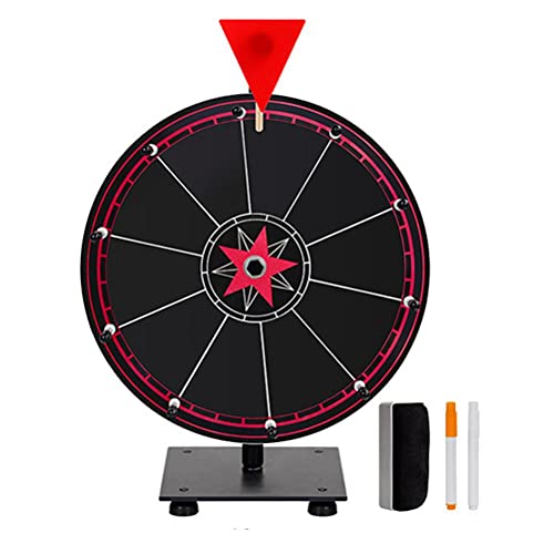 DUCUT 12" Glücksrad Spielzeug Farbe Rad Spiele für Lotteriespiele Wortspiele, inkl. Radiergummi und Markierstift für Spielaktivitäten mit Stift und Radiergummi Carnival Games Lottery Rotating Plate von DUCUT