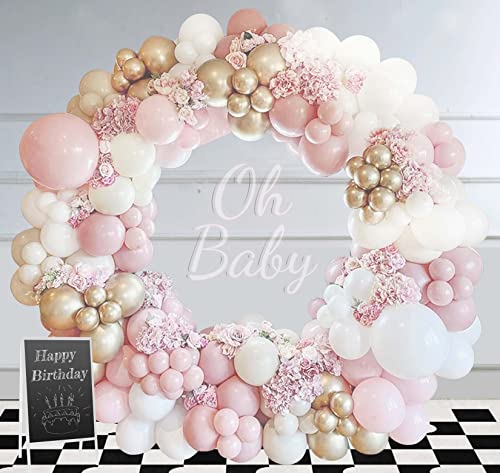 DUGEHO Luftballons 112 Stück Bohnenpaste Grün Farbe Gold Luftballon Girlande Set,Happy Birthday Girlande Metall Konfetti Latex Luftballons Hochzeit für Geburtstag Jubiläum Baby Shower Party von DUGEHO