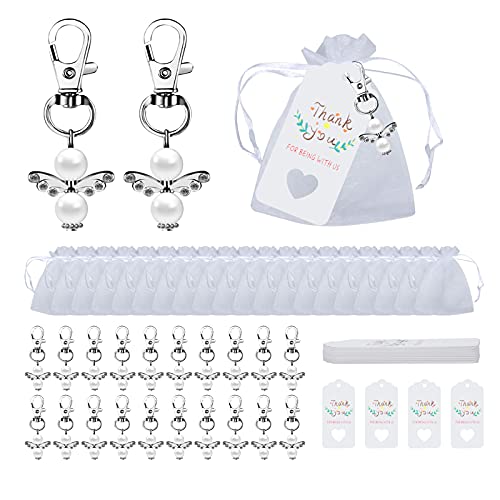 DUGEHO Schutzengel Schlüsselanhänger 20 Stück, Gastgeschenke Taufe Hochzeit, für Kommunion Konfirmation Schlüsselanhänger Mädchen, Dankeschön Geschenk von DUGEHO